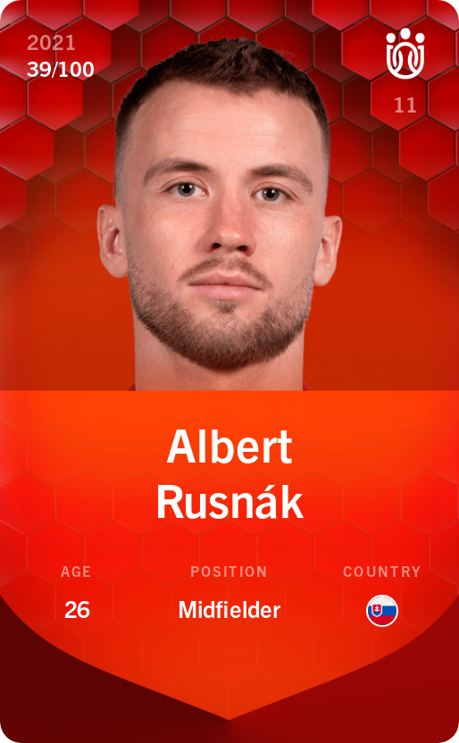 Sorare - Sorare Official - Albert Rusnák 2021-22 • Rare 39/100 - NFT # 8523897788427531878938582804382833775666146563853652820227258913416920750585