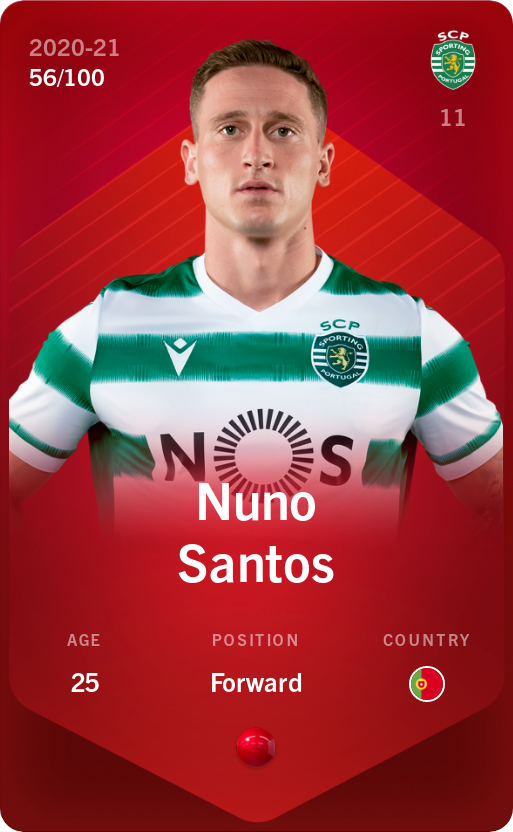 Sorare - Sorare Official - Nuno Santos 2020-21 • Rare 56/100 - NFT # 78352583991055317101811984874431535165086729272594432441403108045028624455112