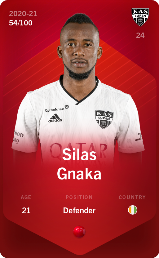 Sorare - Sorare Official - Silas Gnaka 2020-21 • Rare 54/100 - NFT # 79145417478161454403650396262497469481666659809438945956308953007749894020307