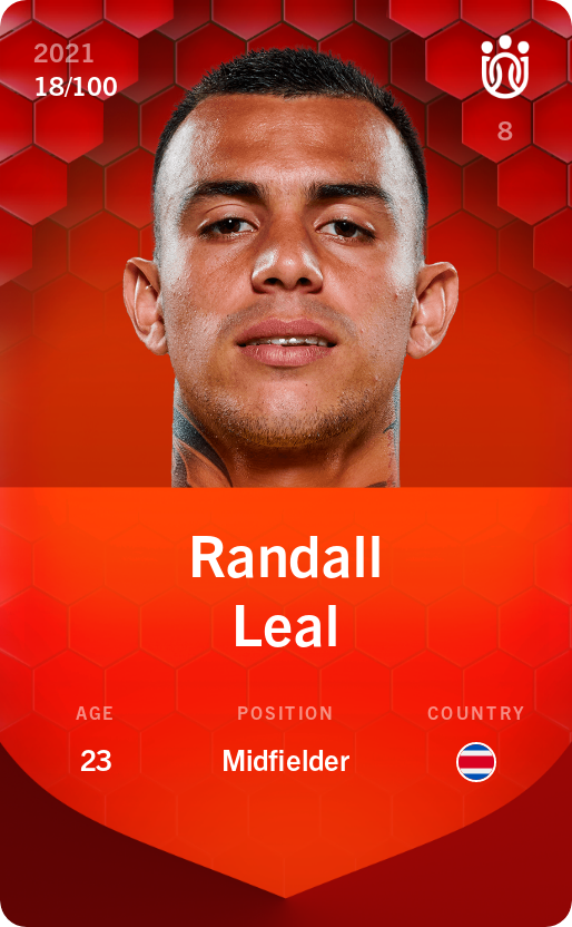 Sorare - Sorare Official - Randall Leal 2021-22 • Rare 18/100 - NFT # 100091526220616099481234075883530813681474322988089384831684795371863008374749