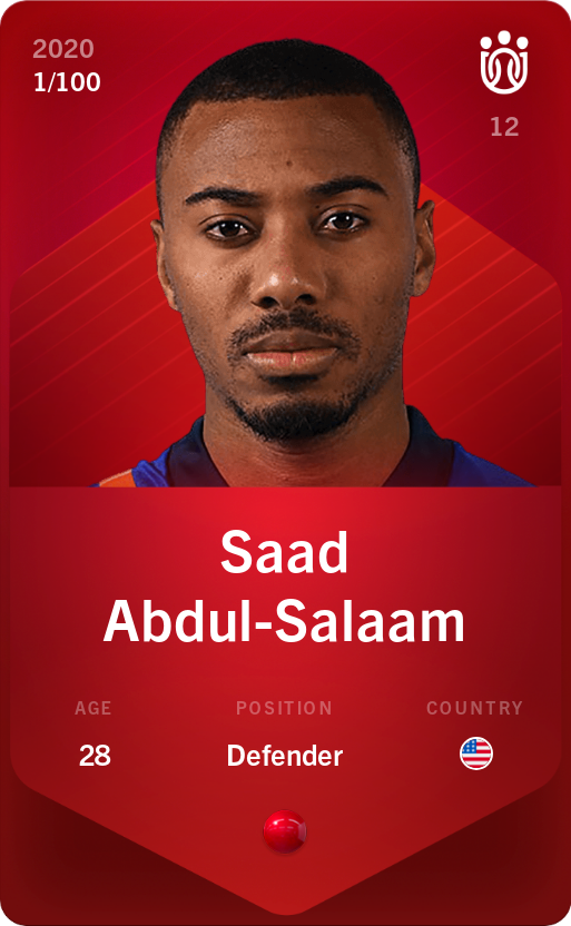Sorare - Sorare Official - Saad Abdul-Salaam 2020-21 • Rare 1/100 - NFT # 28967654672060370231797950454777709353317921257781839380237371368487872302102