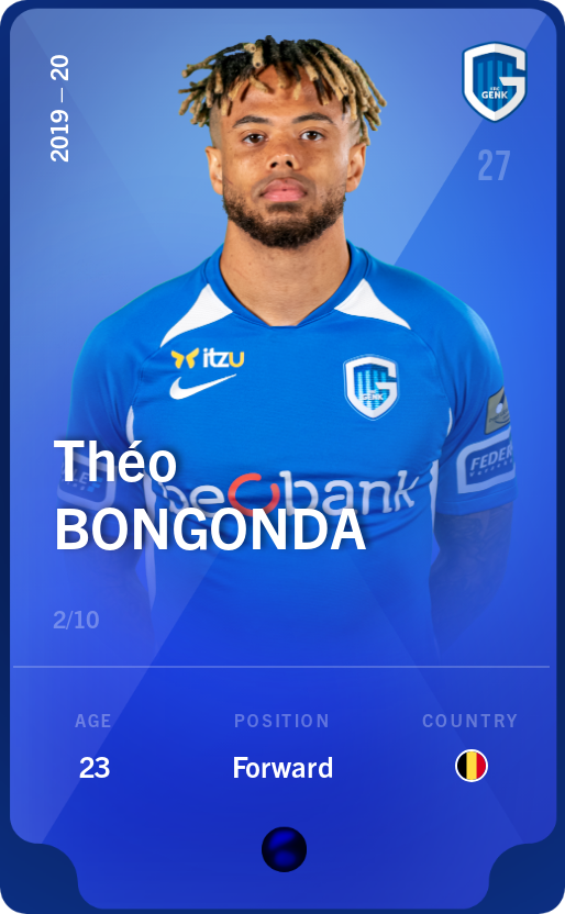Sorare - Sorare Official - Théo Bongonda 2019-20 • Super Rare 2/10 - NFT # 74082422498145749289715211906434920935208407800803530744627711730224570732973