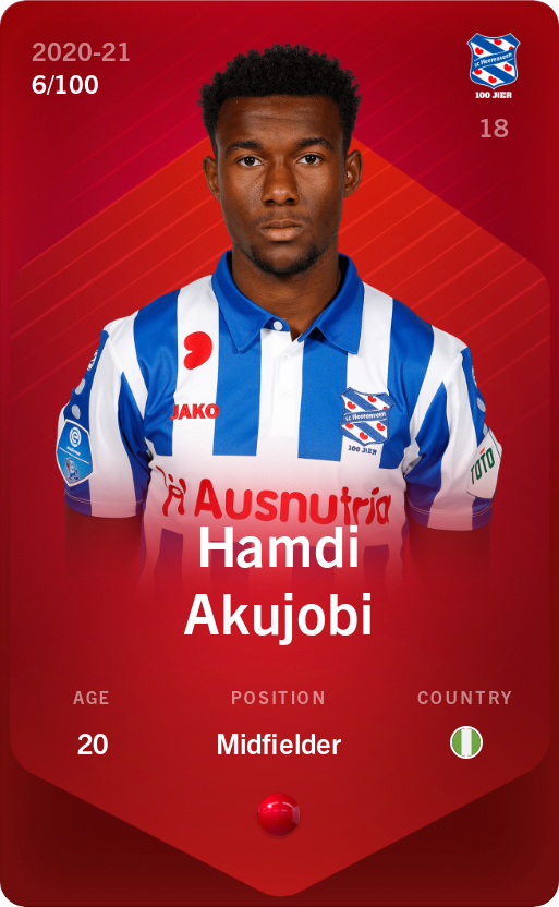 Sorare - Sorare Official - Hamdi Akujobi 2020-21 • Rare 6/100 - NFT # 77316383075889355764562178669851150616222245274417538776003155419948530241184