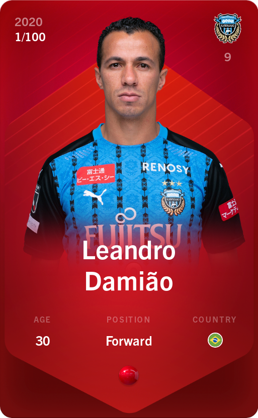 Sorare - Sorare Official - Leandro Damião 2020-21 • Rare 1/100 - NFT # 113327656284284999518705658929989054135442361414160713907767350467201356061286