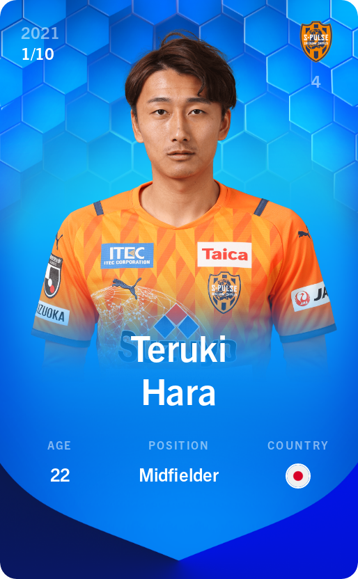 Sorare - Sorare Official - Teruki Hara 2021-22 • Super Rare 1/10 - NFT # 111515075714435477998130711467445976908101985511211224591790941635338139732228