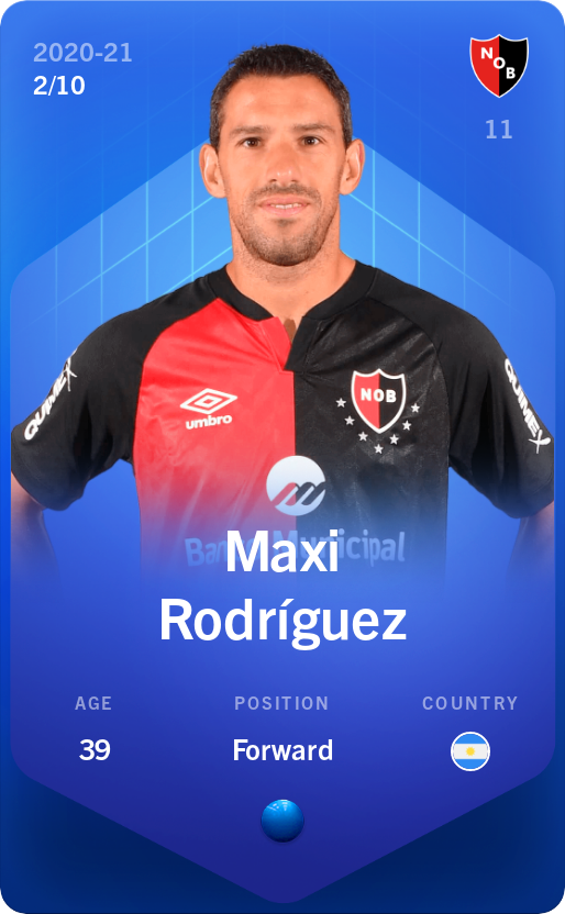 Sorare - Sorare Official - Maxi Rodríguez 2020-21 • Super Rare 2/10 - NFT # 67350763143616667789248152643734945018684325480479699066377778211851379065328
