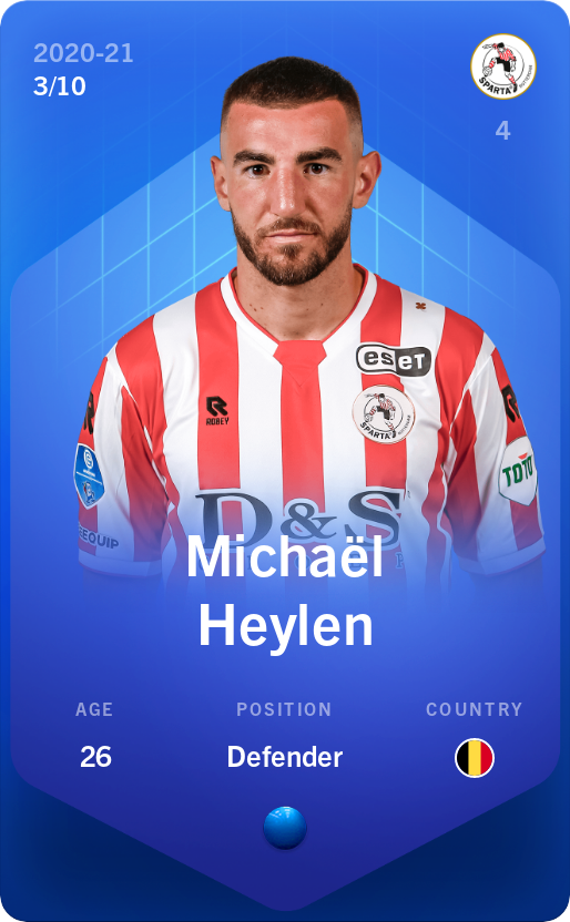 Sorare - Sorare Official - Michaël Heylen 2020-21 • Super Rare 3/10 - NFT # 11273234928161848814925614728368469306061957432982762479178294808804635288850