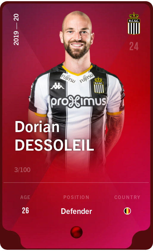 Sorare - Sorare Official - Dorian Dessoleil 2019-20 • Rare 3/100 - NFT # 73588327379631555093488456792263305198062847972235810858678305179075738611129