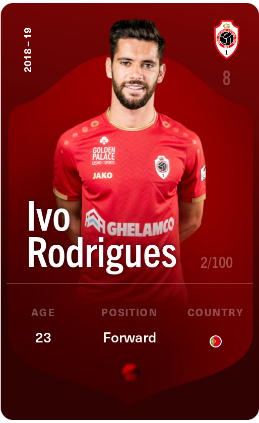 Sorare - Sorare Official - Ivo Rodrigues 2018-19 • Rare 2/100 - NFT # 50136536339558130548386663357757020596031727861653221972138410390642567702482