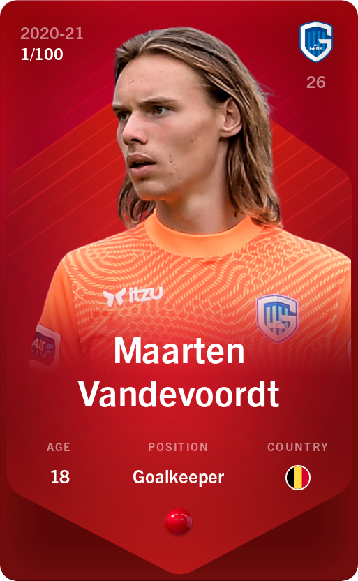 Sorare - Sorare Official - Maarten Vandevoordt 2020-21 • Rare 1/100 - NFT # 102820499099515891623899274178582805434724491885951143372791456100148480325017