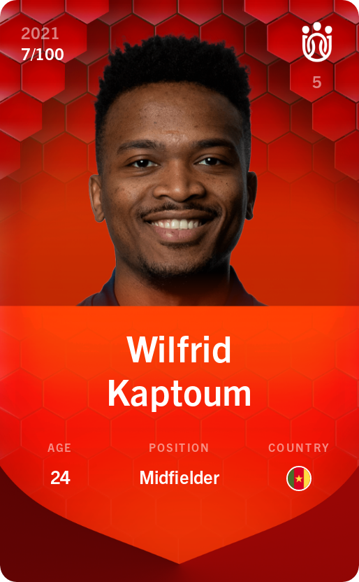 Sorare - Sorare Official - Wilfrid Kaptoum 2021-22 • Rare 7/100 - NFT # 115093455135162037164491381375222033901073193022406327232144519116007818279627