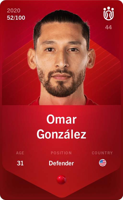 Sorare - Sorare Official - Omar González 2020-21 • Rare 52/100 - NFT # 49067937117010162946824821140676517665858776947932106706882146602958022660374