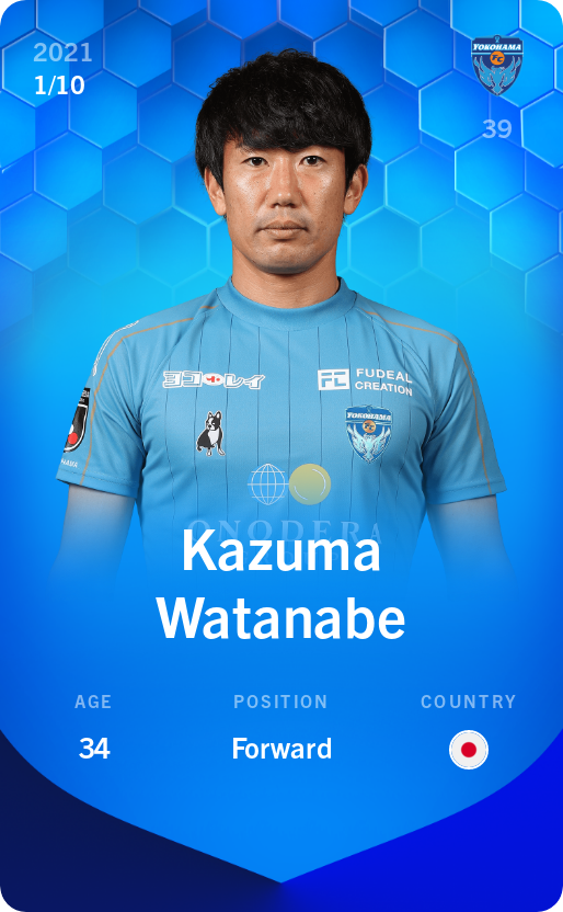 Sorare - Sorare Official - Kazuma Watanabe 2021-22 • Super Rare 1/10 - NFT # 45701288411758953378006424964620541496640161184092110378654227480679936254975