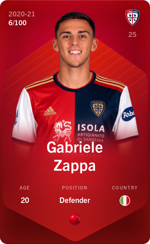 Sorare - Sorare Official - Gabriele Zappa 2020-21 • Rare 6/100 - NFT # 55774550500796538881171791921321482593376933448029108015605374180956620524086