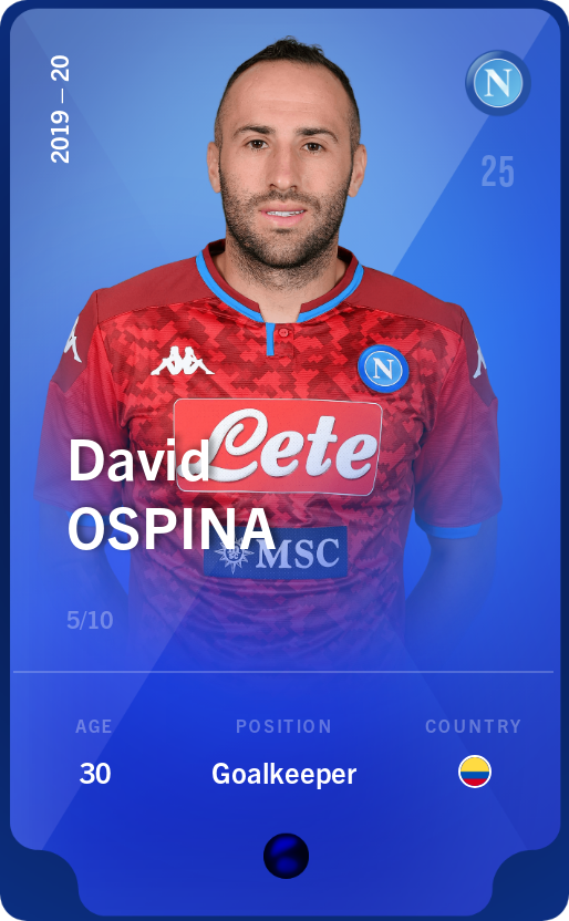 Sorare - Sorare Official - David Ospina 2019-20 • Super Rare 5/10 - NFT # 8881689098733410369961382051204013921531300755462770829564159280885676640877