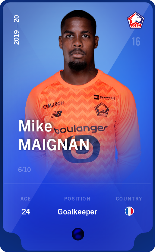 Sorare - Sorare Official - Mike Maignan 2019-20 • Super Rare 6/10 - NFT # 16250368933082281418465389660565641903403233161137696617335853119544349446403