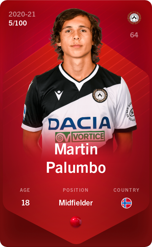 Sorare - Sorare Official - Martin Palumbo 2020-21 • Rare 5/100 - NFT # 92493389903962841825533401366882328827374071910299412864056860279960765077675