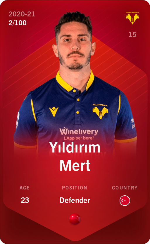 Sorare - Sorare Official - Yıldırım Mert 2020-21 • Rare 2/100 - NFT # 7291652316545252987252745276691923761434484851474720869982548766943567443108