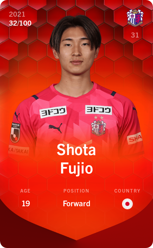 Sorare - Sorare Official - Shota Fujio 2021-22 • Rare 32/100 - NFT # 44011280888292527169089564260485653328053461038505483729349174290737958842363