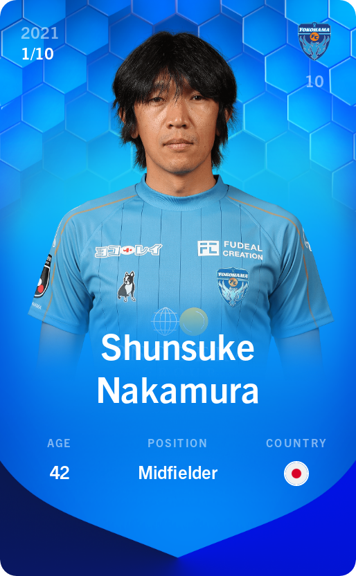 Sorare - Sorare Official - Shunsuke Nakamura 2021-22 • Super Rare 1/10 - NFT # 62620243305794902678112979300125687726588952298655748577274249396863571427627