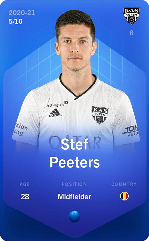 Sorare - Sorare Official - Stef Peeters 2020-21 • Super Rare 5/10 - NFT # 47382851870490399636775537991411686460266679369564865807287177340852329883453