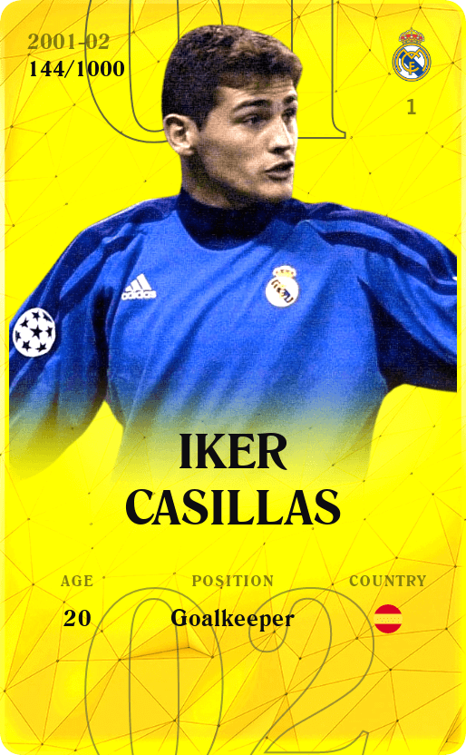 Iker Casillas 2001-02 • Limited 144/1000
