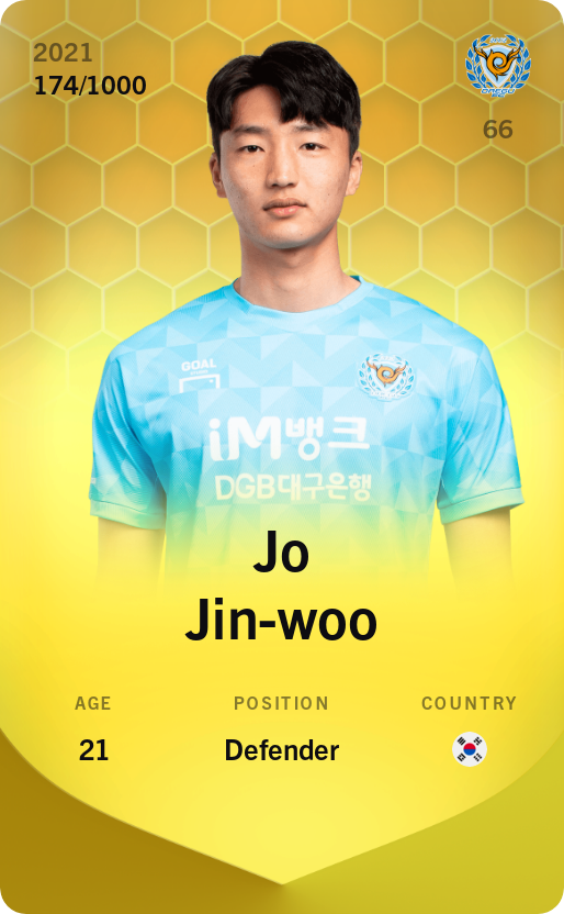 Sorare - Sorare Official - Jo Jin-woo 2021-22 • Limited 174/1000 - NFT # 89343544328883711348803748121170179679502560471043226036602897023631053683550