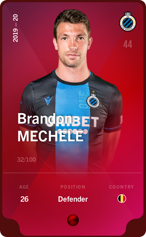 Sorare - Sorare Official - Brandon Mechele 2019-20 • Rare 32/100 - NFT # 1716909725778058003580861269766425907397128180509880605218878725910172811894