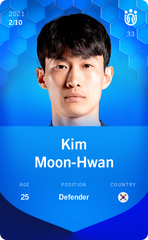 Sorare - Sorare Official - Kim Moon-Hwan 2021-22 • Super Rare 2/10 - NFT # 113191571218607707720919942885191388470170520507909576532535712328884898624004