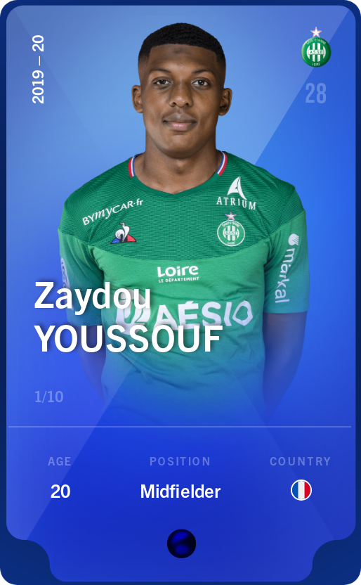 Sorare - Sorare Official - Zaydou Youssouf 2019-20 • Super Rare 1/10 - NFT # 19026702331628359457128794419472011823450554594490665686964074528088524804238