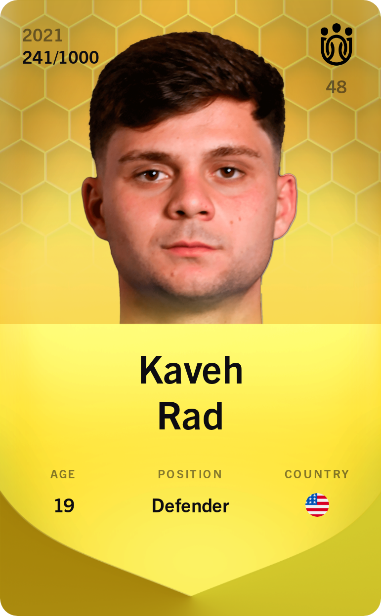 Sorare - Sorare Official - Kaveh Rad 2021-22 • Limited 241/1000 - NFT # 33175002699063451535493348446847743338854149860048962561562902387677221129017