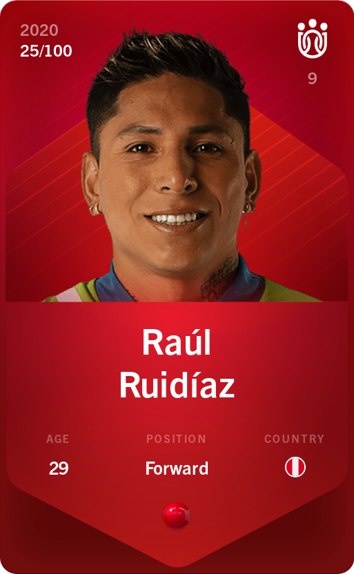 Sorare - Sorare Official - Raúl Ruidíaz 2020-21 • Rare 25/100 - NFT # 78924649426156355895505471791597350181931973122710236105016541618601653942768