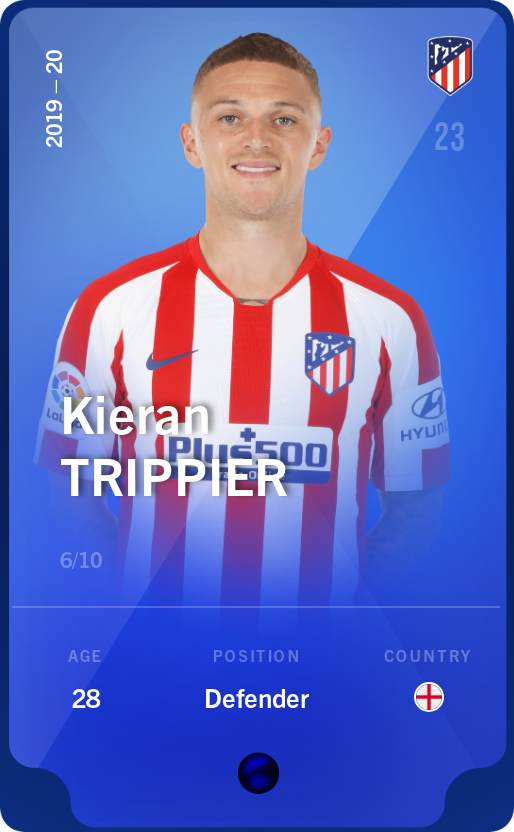 Sorare - Sorare Official - Kieran Trippier 2019-20 • Super Rare 6/10 - NFT # 11183161479274925724644968364709226327997471401481630846041818372693361318513