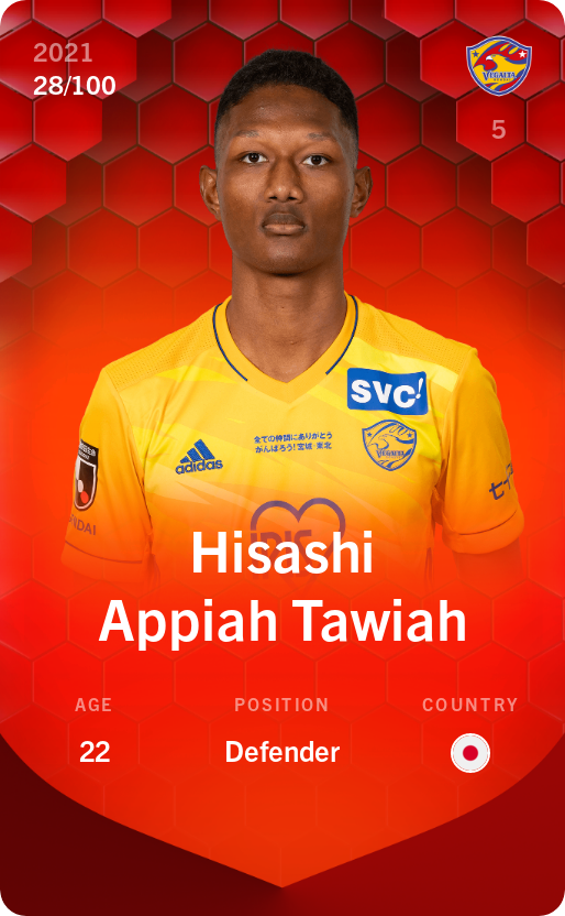 Sorare - Sorare Official - Hisashi Appiah Tawiah 2021-22 • Rare 28/100 - NFT # 97583469732698460028630973326121064735017987276259359755340558502996611688768