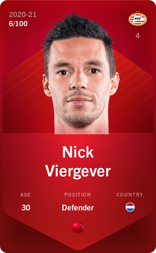 Sorare - Sorare Official - Nick Viergever 2020-21 • Rare 6/100 - NFT # 31498579217508198929269464475151451751104358205435466193468853494129379267659