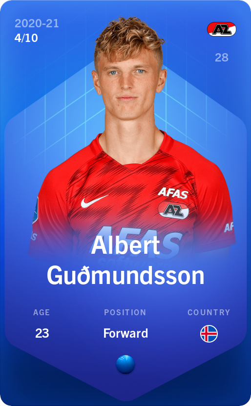 Sorare - Sorare Official - Albert Guðmundsson 2020-21 • Super Rare 4/10 - NFT # 3881012466614850010192820963372121494087919600251256293034722618713184167794