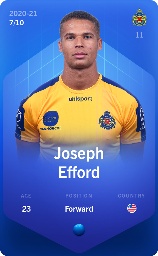 Sorare - Sorare Official - Joseph Efford 2020-21 • Super Rare 7/10 - NFT # 113925946773134958821532071743627438510669817816064433286872691593746196618078