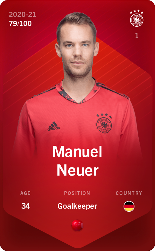 Sorare - Sorare Official - Manuel Neuer 2020-21 • Rare 79/100 - NFT # 78528967539820702639903178473640559597456557115606237878015161884348428196538