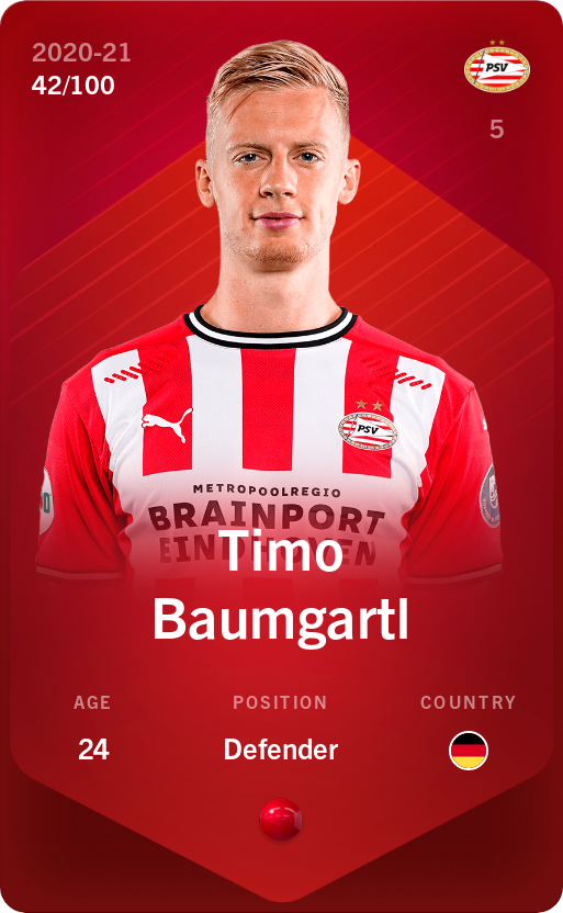 Sorare - Sorare Official - Timo Baumgartl 2020-21 • Rare 42/100 - NFT # 977759250660696107121606240245414032059243799914910534341805047528642093974