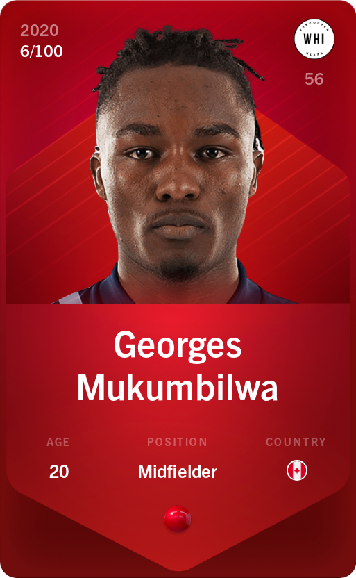 Sorare - Sorare Official - Georges Mukumbilwa 2020-21 • Rare 6/100 - NFT # 111439493605179680976167462391032869955673802200708829101363679576568510460696