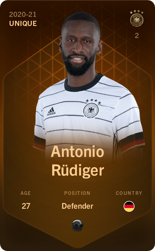 Sorare - Sorare Official - Antonio Rüdiger 2020-21 • Unique - NFT # 73523804136732834935284024418584659679393463840255811545956232679688891704280
