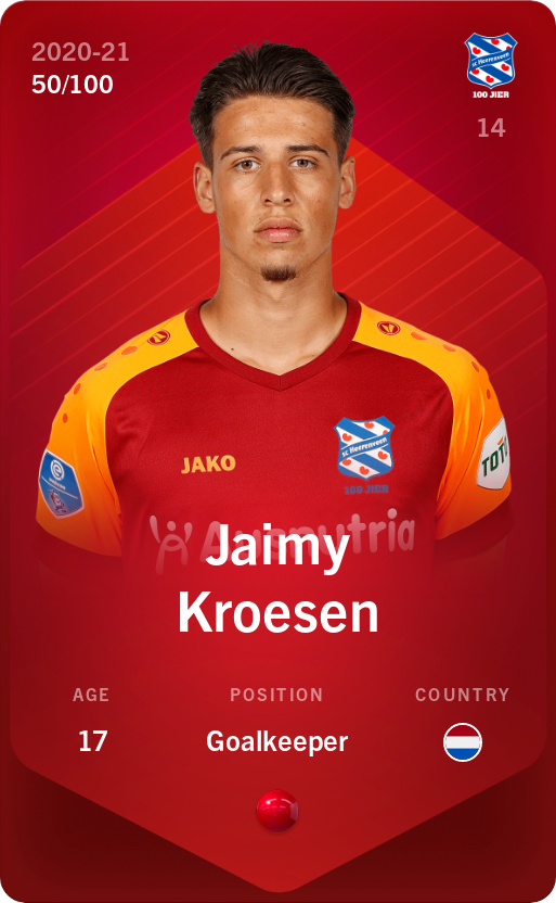 Sorare - Sorare Official - Jaimy Kroesen 2020-21 • Rare 50/100 - NFT # 108720707000798489441561676769933593616223133523630389919905723526154129804000