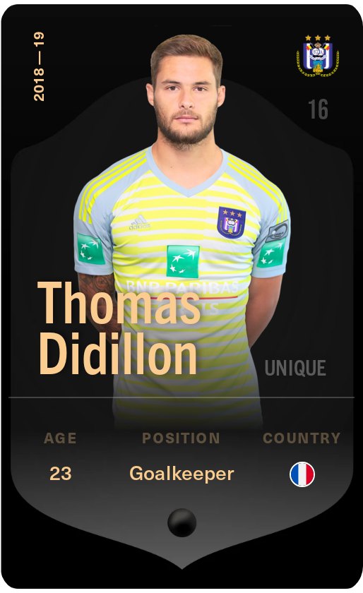 Sorare - Sorare Official - Thomas Didillon 2018-19 • Unique - NFT # 75546326410757060863550785454501422080132865132351910718367098794377969291652