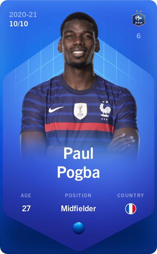Sorare - Sorare Official - Paul Pogba 2020-21 • Super Rare 10/10 - NFT # 26156017020643361346242606633959026779019630982701228807098513335648667846497