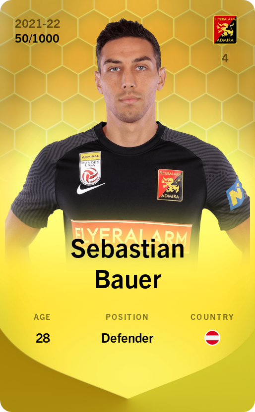 Sorare - Sorare Official - Sebastian Bauer 2021-22 • Limited 50/1000 - NFT # 111362048513329655687816291911628657665480587231425968072885687039739327911887