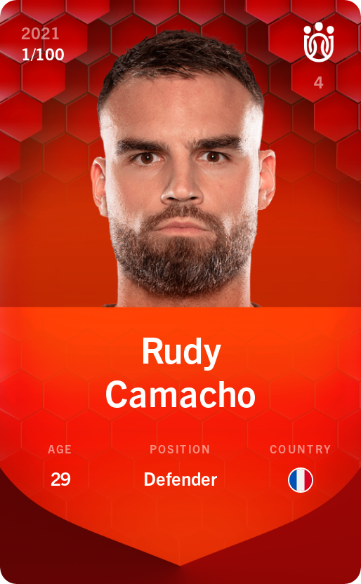 Sorare - Sorare Official - Rudy Camacho 2021-22 • Rare 1/100 - NFT # 37588483629979673215026525998838726419488328333288768157237221699197567654836
