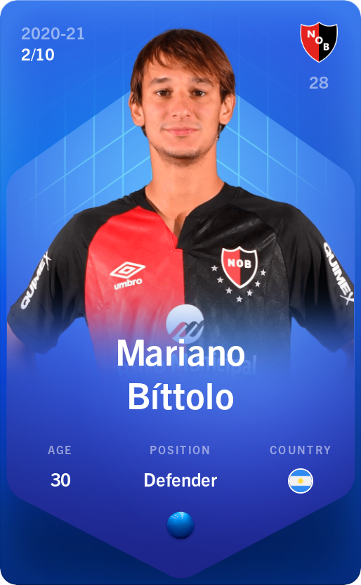 Sorare - Sorare Official - Mariano Bíttolo 2020-21 • Super Rare 2/10 - NFT # 33972725525726544371765748343771954489849506921506520297220158139870503717708