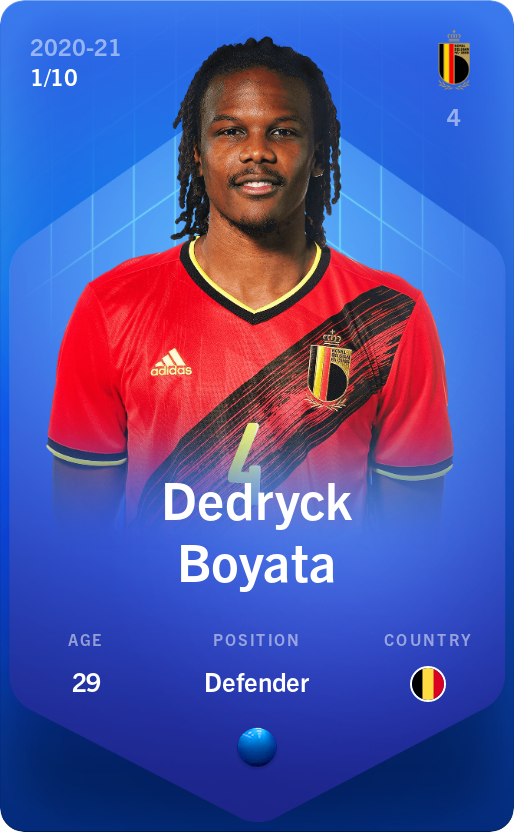 Sorare - Sorare Official - Dedryck Boyata 2020-21 • Super Rare 1/10 - NFT # 35974291919429588858807925019451096104862264346141116777472827059154800100672