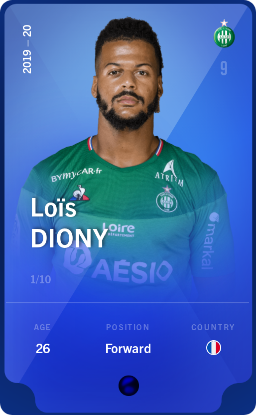 Sorare - Sorare Official - Loïs Diony 2019-20 • Super Rare 1/10 - NFT # 103560633625733434861495612840661725444172373369800980930633275480763038355342