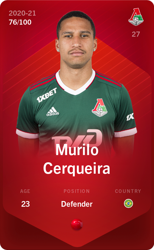Sorare - Sorare Official - Murilo Cerqueira 2020-21 • Rare 76/100 - NFT # 101635902010897288690888868648317696416309096869519176293683434695890370368706